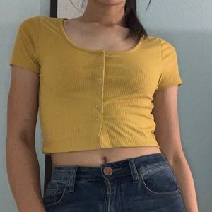 Yellow crop top